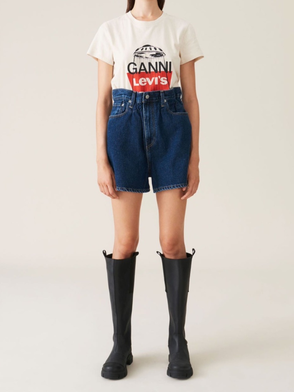 GANNI X LEVI'S Dark Indigo Shorts